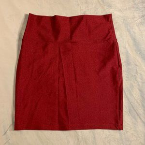 Shiny Burgundy Bodycon Skirt | Forever 21